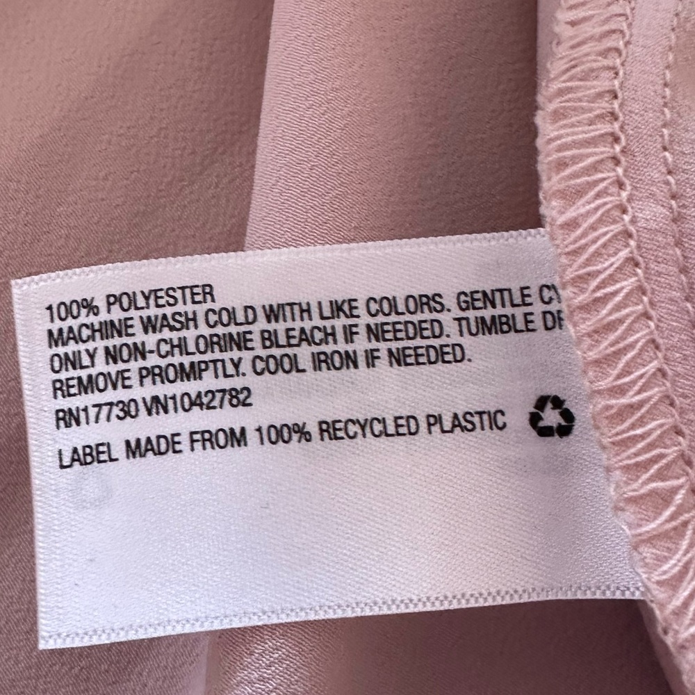 PROLOGUE Midi Dress Blush Pink Dolman 3/4 Sleeve Handkerchief Hem XL Worn 1x - Picture 6 of 10